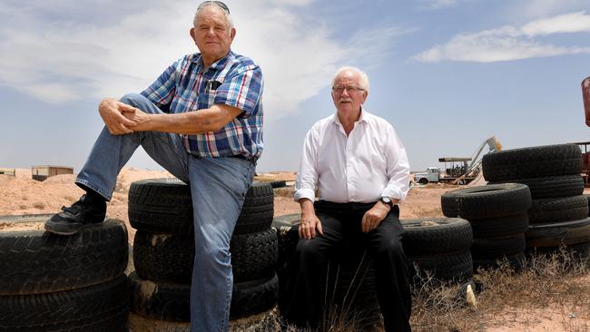 Coober Pedy Mayor Les Hoad and acting chief executive Colin Pitman. Picture: Tricia Watkinson