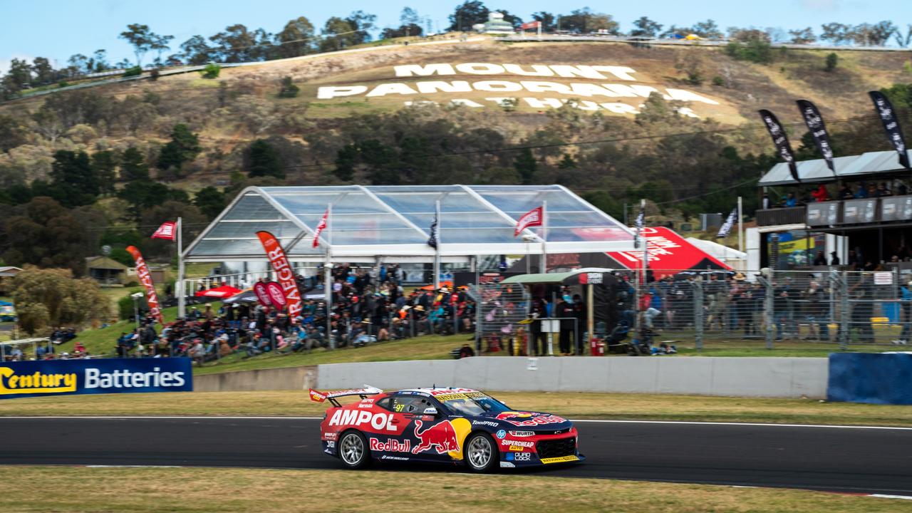 Shane van Gisbergen has cracked the magical 300km/h barrier at Mount Panorama. Picture: Daniel Kalisz