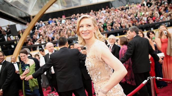 Best Actress ... Cate Blanchett on the red carpet today. Picture: Christopher Polk