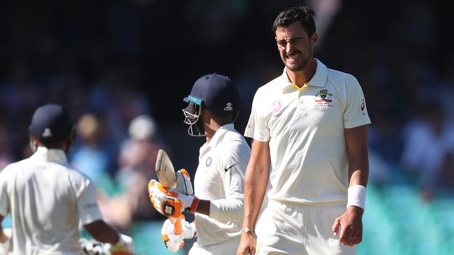 Mitchell Starc has struggled to find his rhythm this series. Picture: Brett Costello