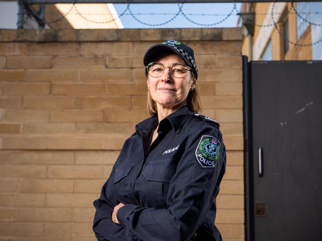 Police officer Allie Coad, outside the Adelaide City Watch House, had an offender spit in her face giving her oral herpes.