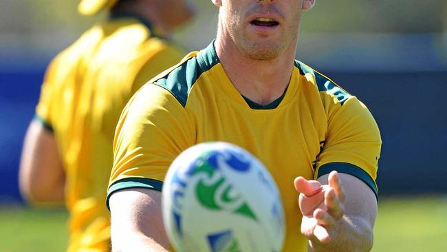 Wallabies player Dan Vickerman in action during the Australian team captains run at The Trust's Stadium in Auckland, New Zealand, Saturday, Sept. 10, 2011. Australia play Italy in their first Rugby World Cup Pool match tomorrow. (AAP Image/Dave Hunt) NO ARCHIVING , EDITORIAL USE ONLY. Picture: DAVE HUNT