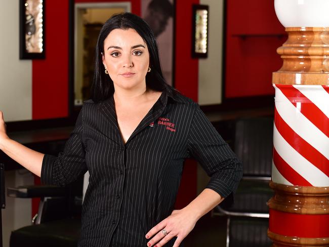 Manager of Kazza's Barber shop Emily Lang can't find enough staff to hire to reopen their Willows store. Picture: Shae Beplate.