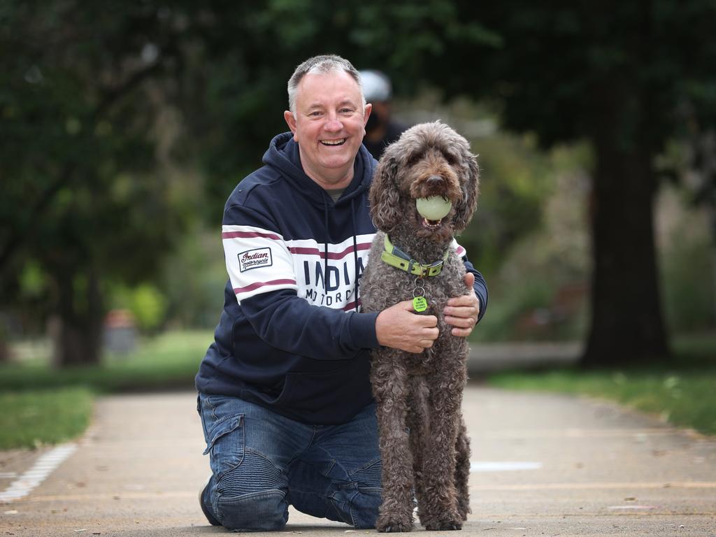 A chance encounter with a man he met while walking his dog Molly in the local park changed everything for Grayham Bottomley. Picture: David Caird