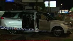 A manhunt is under way after two men were assaulted and stabbed inside a van on a major road in western Sydney. Picture: 9News