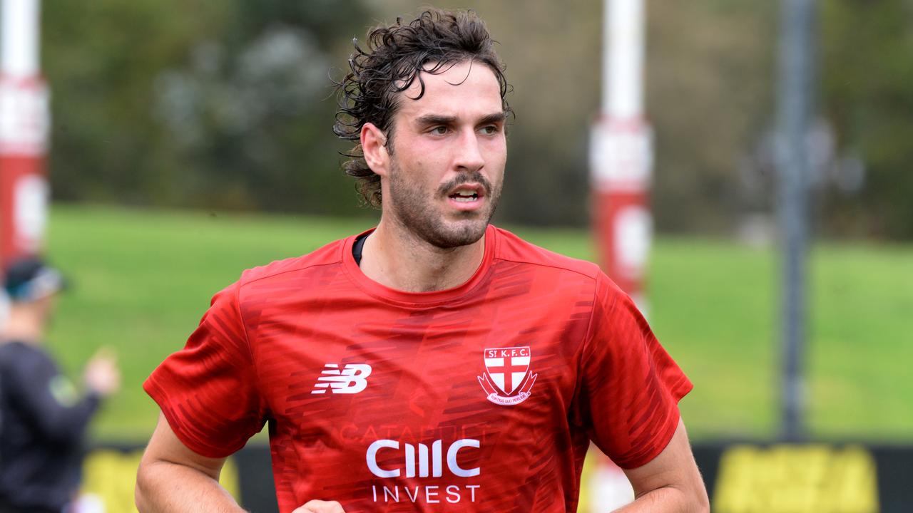 Max King at St Kilda training. Picture: Andrew Henshaw