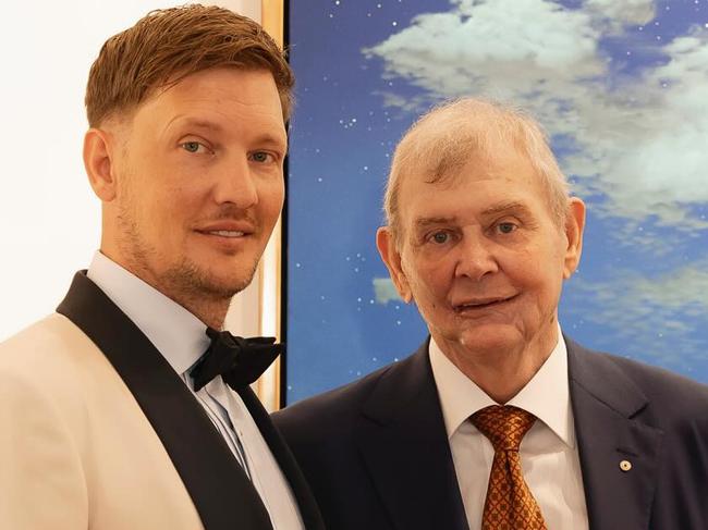 John Farnham with his son Rob Farnham on his wedding day. Supplied  / instagram - https://www.instagram.com/p/C8RbGlYSpcx/?img_index=3