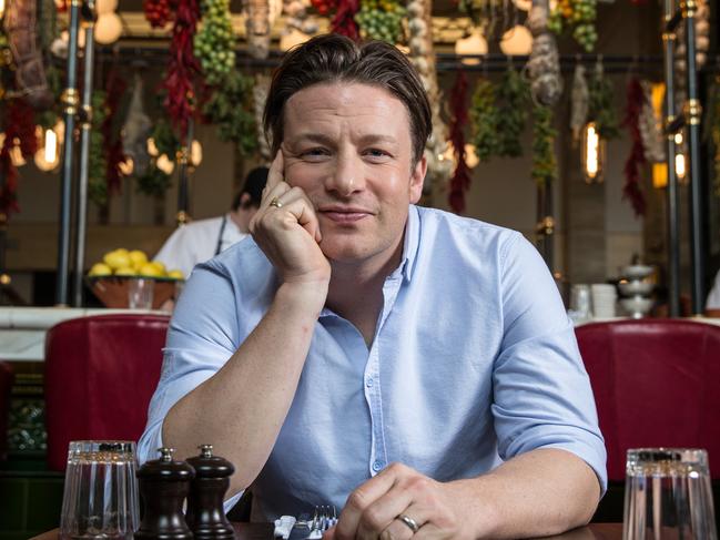 25/3/15 Jamie Oliver in his Adelaide restaurant, Jamie's Italian. picture by Matt Turner.