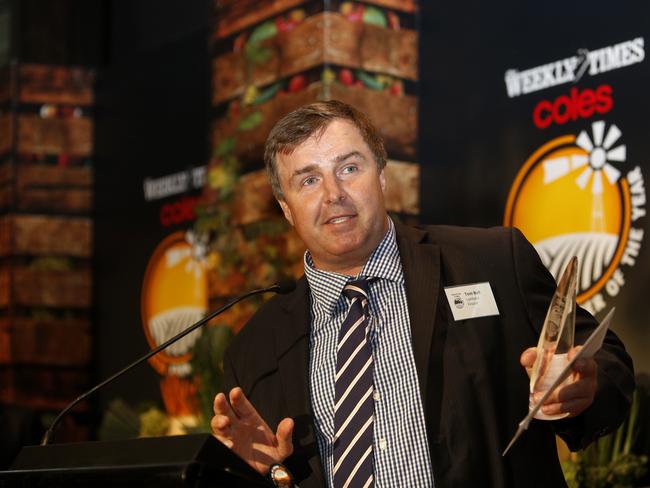 Farmer of the Year presentation, RACV Club, Melbourne, Sheep and overall winner Tom & Phoebe Bull, Picture Yuri Kouzmin