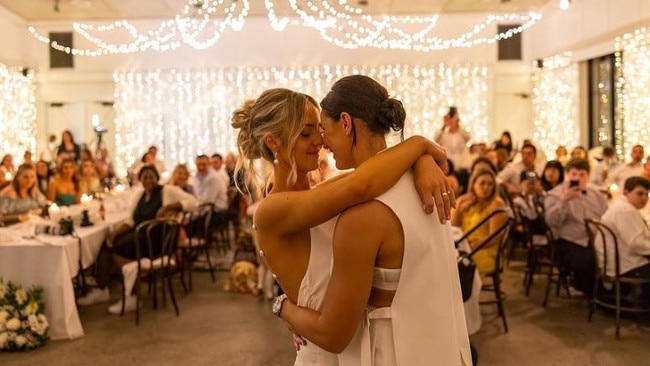 Gielnik said the low-key wedding was ‘stressful as hell’. Picture: Joseph Mayers Photography