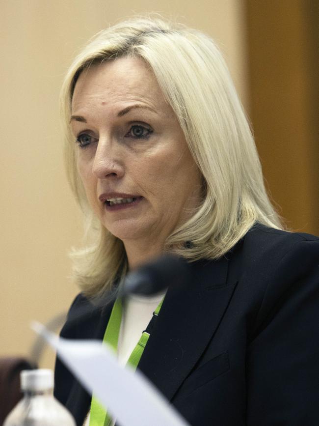 Australia Post chief executive Christine Holgate during Senate estimates in Canberra. Picture: Gary Ramage