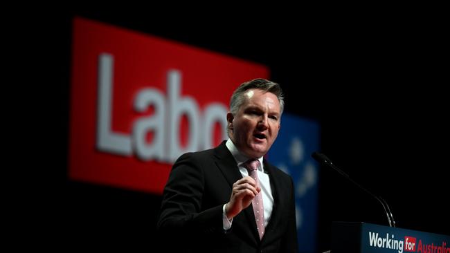 Chris Bowen speaks at the 49th ALP National Conference 2023 in Brisbane. Picture: Dan Peled / NCA NewsWire