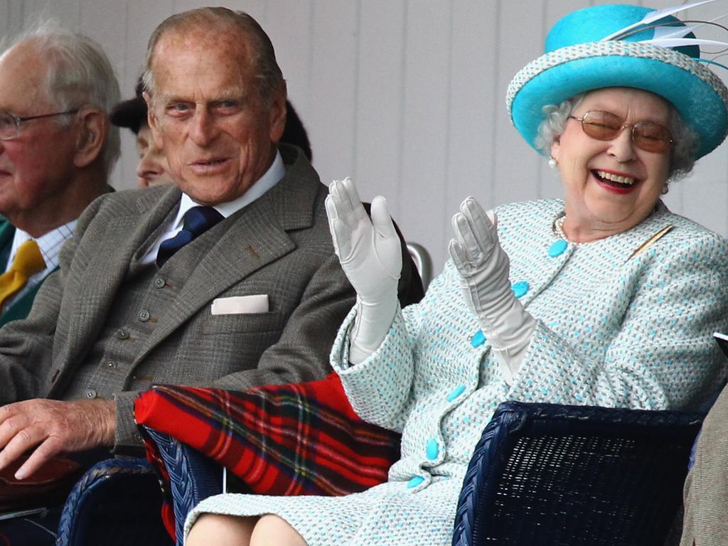 Prince Philip had the Queen in stitches at this even in Braemar, Scotland. Picture: Getty