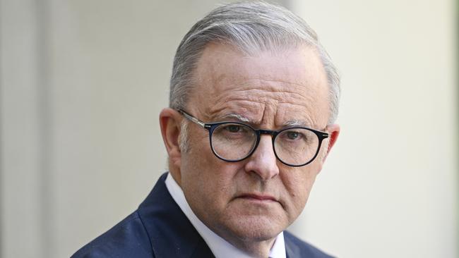 CANBERRA, AUSTRALIA  - NewsWire Photos - February 5, 2025: Prime Minister Anthony Albanese and Minister for Health and Aged Care Mark Butler hold a press conference at Parliament House in Canberra NewsWire / Martin Ollman