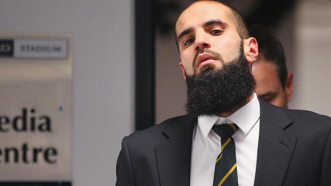 Bachar Houli reacts after his MRP case. Picture: Getty Images