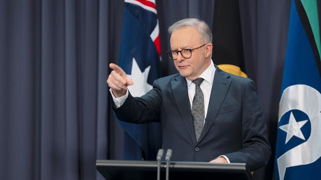 CANBERRA, AUSTRALIA - NewsWire Photos. JULY 28, 2024: Prime Minister Anthony Albanese addresses the media at Parliament House in Canberra. Picture: NewsWire / David Beach