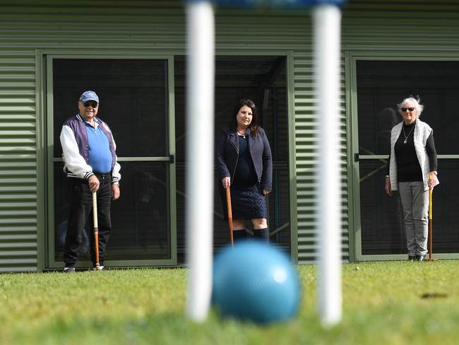 Tamara Smith MP joins President of the Alstonville Croquet Club Robert Jemison and club captain Daphne Fulloon to formally announce funding for the club.