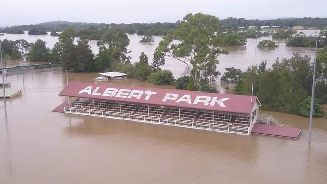 Albert Park smashed by February 2022 floods, leaving the Gympie Hammers in need of new facilities.