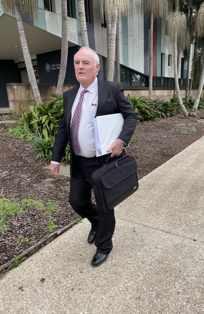 William David Strong leaves Coffs Harbour court on May 19 after the first day of a criminal trial against him.