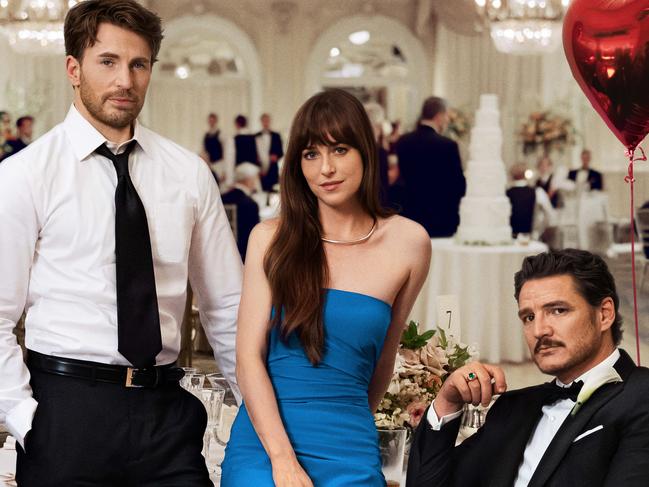 Johnson stars in the new rom-com Materialists alongside Pedro Pascal and Chris Evans.