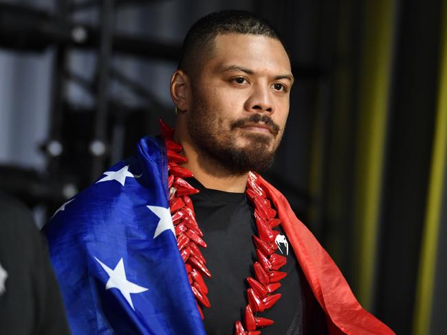 LAS VEGAS, NEVADA - MAY 22: Justin Tafa of New Zealand walks out prior to his heavyweight bout during the UFC Fight Night event at UFC APEX on May 22, 2021 in Las Vegas, Nevada. (Photo by Chris Unger/Zuffa LLC)