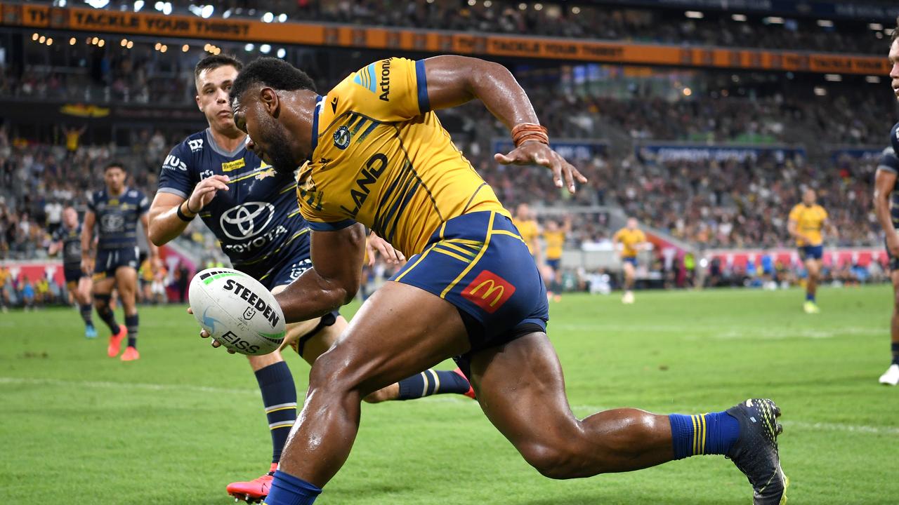 Maika Sivo doing what he does best, scoring tries. Picture: NRL Photos