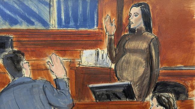 Cassie Ventura takes an oath before testifying in Manhattan federal court, Tuesday, May 13, 2025, in New York. Picture: Elizabeth Williams via AP