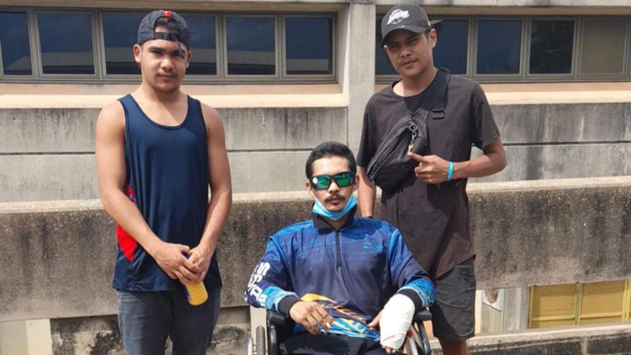 A 19-year-old Palmerston teenager who was shot at by NT Police on March 8 has said he was on the "road to recovery". The young man in the wheelchair, referred to as Big Brotha of 0830, poses with his younger brothers.