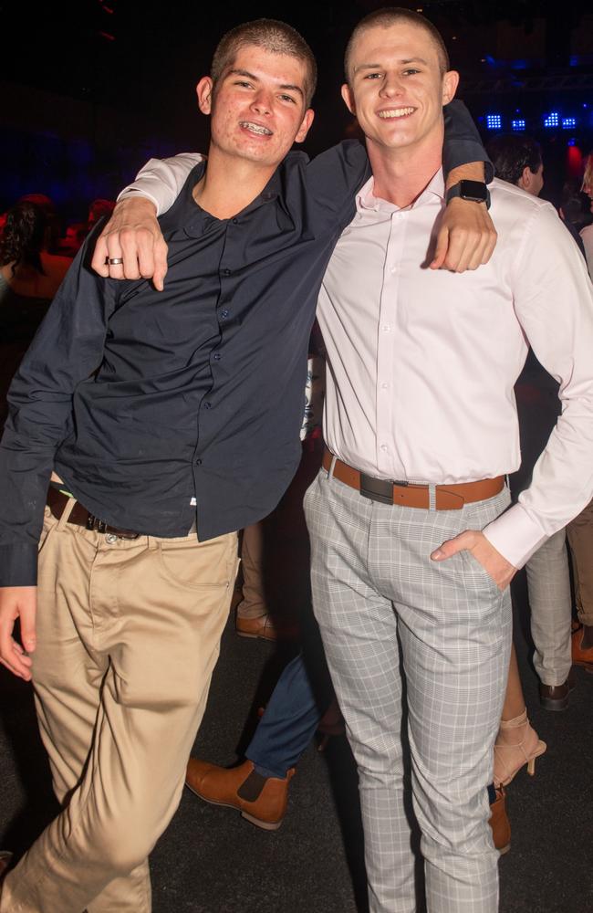 Will Hall and Jackson Cross from Mackay North State High School at the 2022 30th year Mocktail. Picture: Michaela Harlow