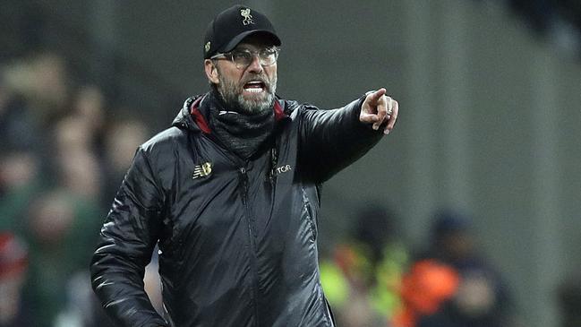 Liverpool manager Jurgen Klopp gestures during the EPL draw with West Ham. Picture: AP