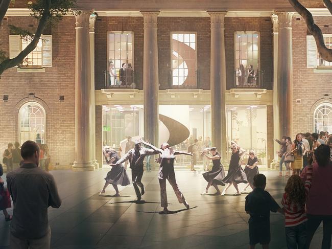 What the Manly Town Hall could look like as an entertainment space with a rooftop bar. Artist impression:  Joshua Zoeller/CHROFI,