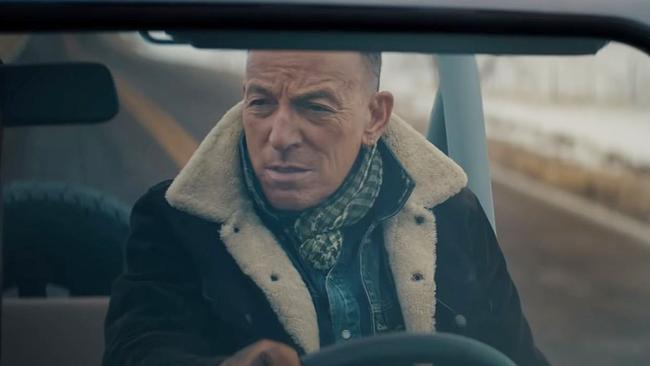 Bruce Springsteen in the Jeep advertisement, shot in Lebanon, Kansas, the geographical centre of the US.