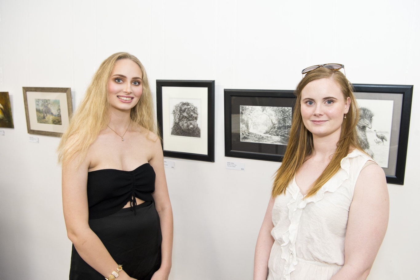 Shannon Hay (left) and Elkie Hay at Synchronicity art exhibition featuring work by Ian Hay, Sandra Willis and Megan Shine at Culliford House, Saturday, November 2, 2019. Picture: Kevin Farmer