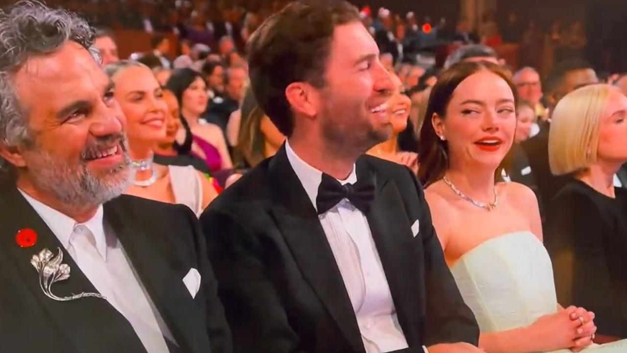 Emma Stone appeared pissed at Kimmel’s joke at the expense of the film. Picture: ABC