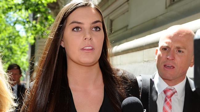 Kim Duthie outside court. Picture: AAP