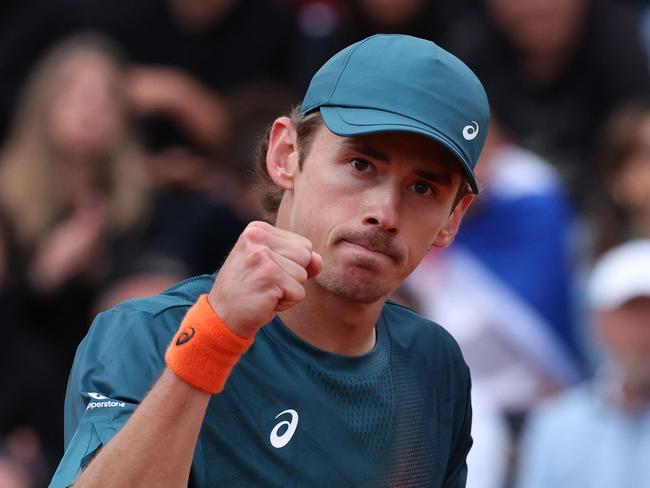 Australia's Alex De Minaur beat Serbia's Laslo Djere in their first round French Open clash. Picture: AFP
