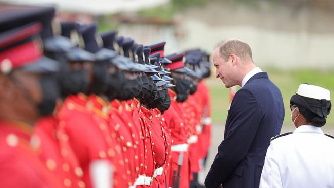 Prince William during the official arrival at Norman Manley International Airport. It is the couple’s first joint official overseas tour since the onset of Covid-19 in 2020. Picture: Chris Jackson/Getty Image)