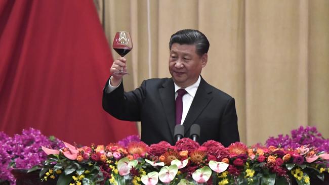 Xi Jinping toasts guests during a banquet in September last year marking the 70th anniversary of the founding of the People's Republic of China. Picture: Getty Images