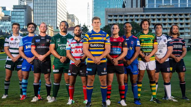 The 2019 Shute Shield captains. Picture: Stu Walmsley/Rugby Australia