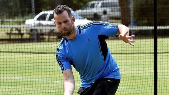 Greg Parry playing tennis. Picture: Supplied.