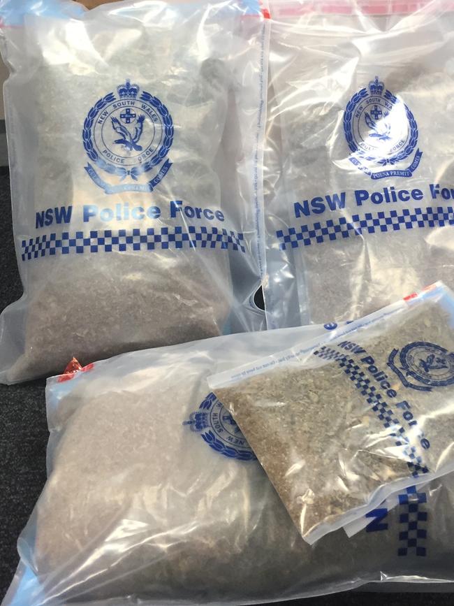 Police found two kilograms of cannabis leaf at Worrall’s home in May last year. Credit: NSW Police