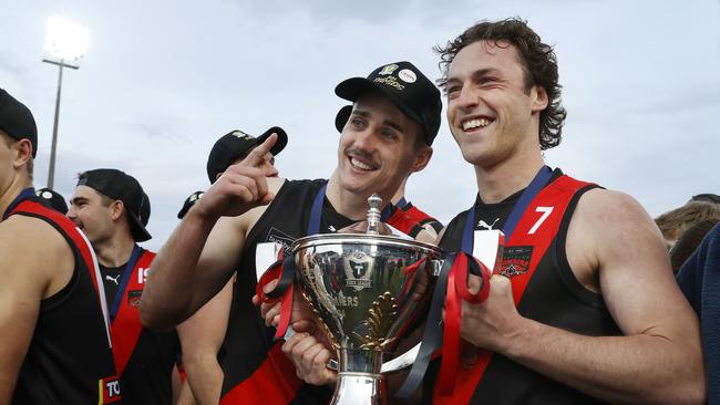 Lockie Mitchell and Fletcher Bennett North Launceston. TSL grand final 2024 - North Launceston V Lauderdale. Picture: Nikki Davis-Jones