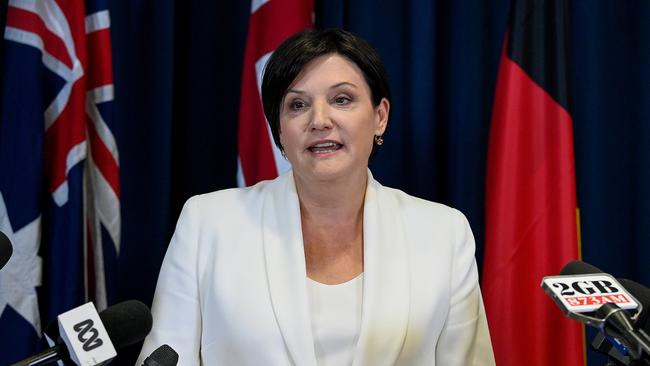 Outgoing NSW Opposition Leader Jodi McKay speaks to the media. Picture: AAP