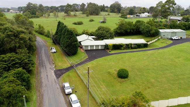 Officers located a caravan that contained enough explosives to create a 40m blast radius. Picture: NewsWire/ Damian Shaw