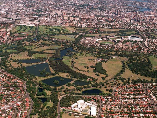 Aerial view of Centennial Park.