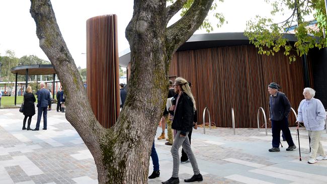 Croydon town square’s toilets (right) are now closed to the public from 7pm to 7am. Picture: Steve Tanner.