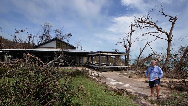 Cairns charter boat operator Daniel McCarthy surveys the damage to Lizard Island.