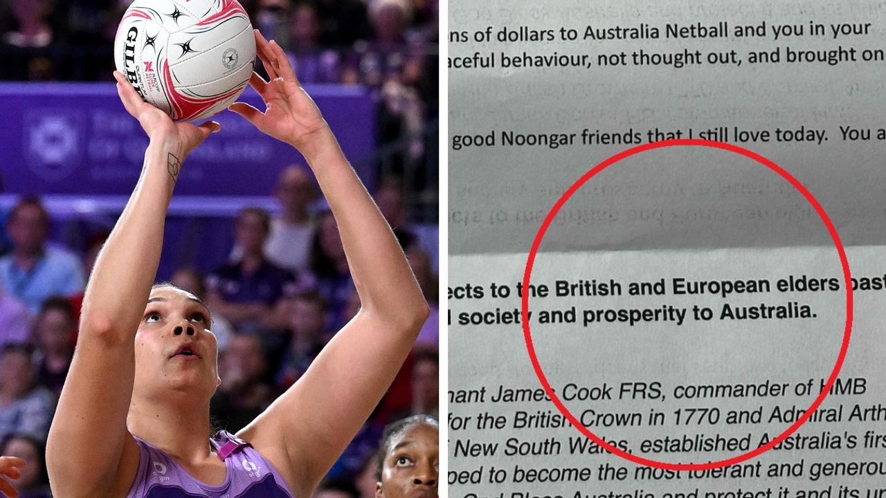 Donnell Wallam has shared an angry letter she received about the Netball Australia sponsorship controversy. Picture: Supplied