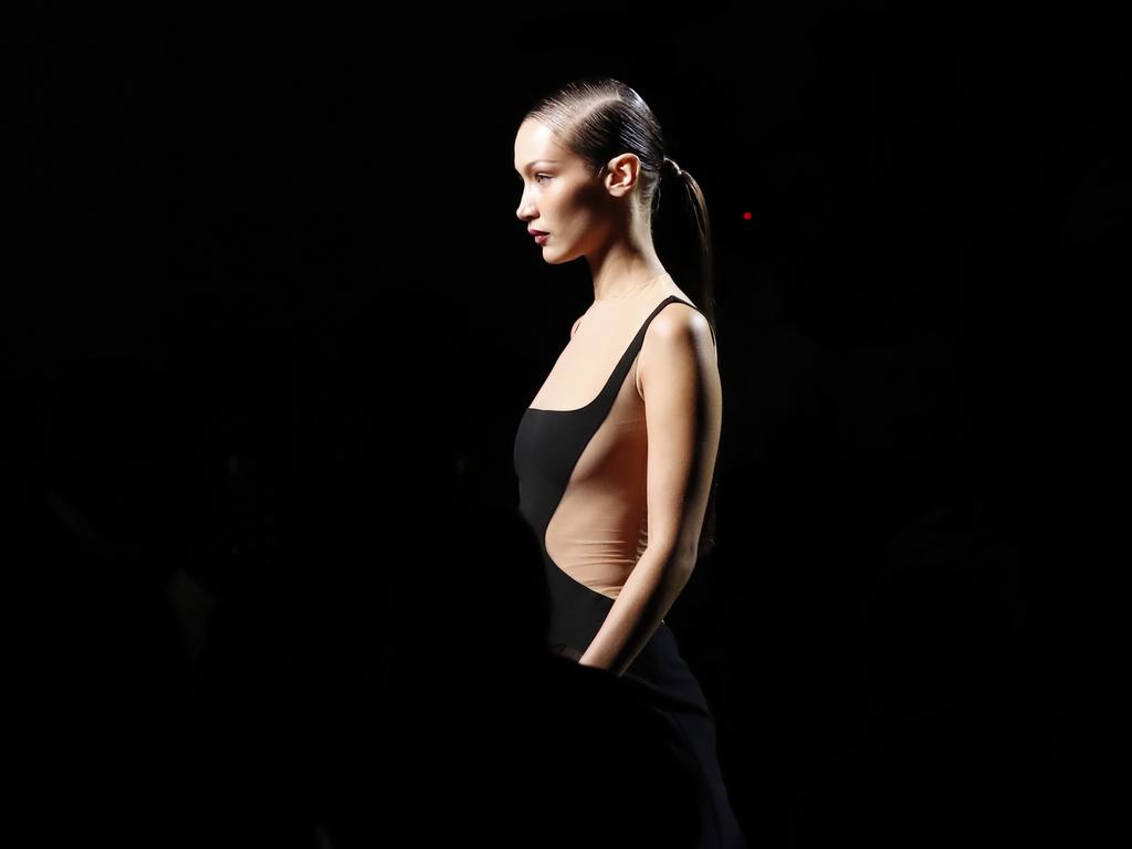 The dramatic Mugler runway at PFW. Picture: AP Photo/Francois Mori