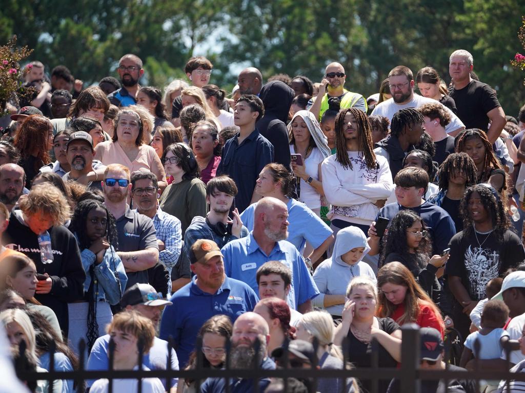 Students waiting to be picked up after a mass shooting at Apalachee High School in Georgia.Picture: Megan Varner / Getty Images